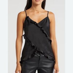 Black Ruffle Camisole Top